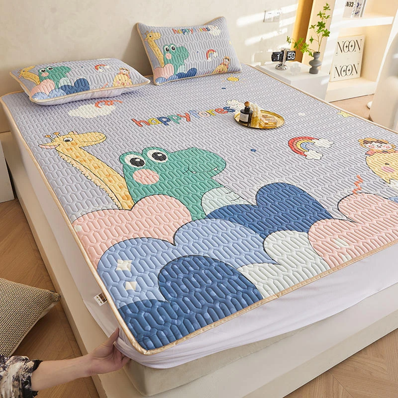 2023新款凉感丝床笠乳胶凉席轻奢床罩折叠机洗