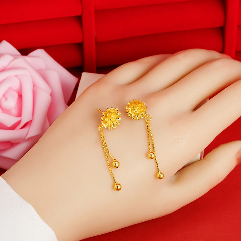 铜合金耳饰 时尚新品长款耳线 繁花似锦轻奢耳坠女高级感气质饰品