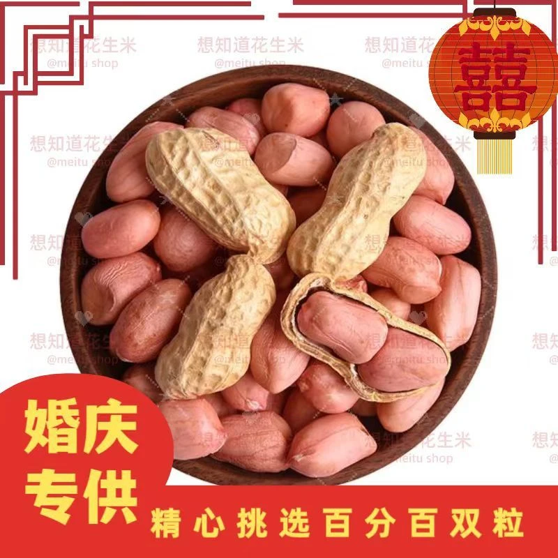 结婚喜事乔迁专用双粒南阳花生长生果订婚过寿晒干生花生早生贵子