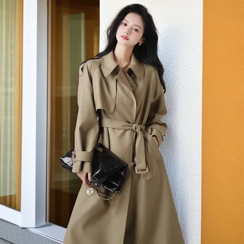 风衣女中长款2024年春秋新款高级感英伦风垂感小个子气质大衣外套