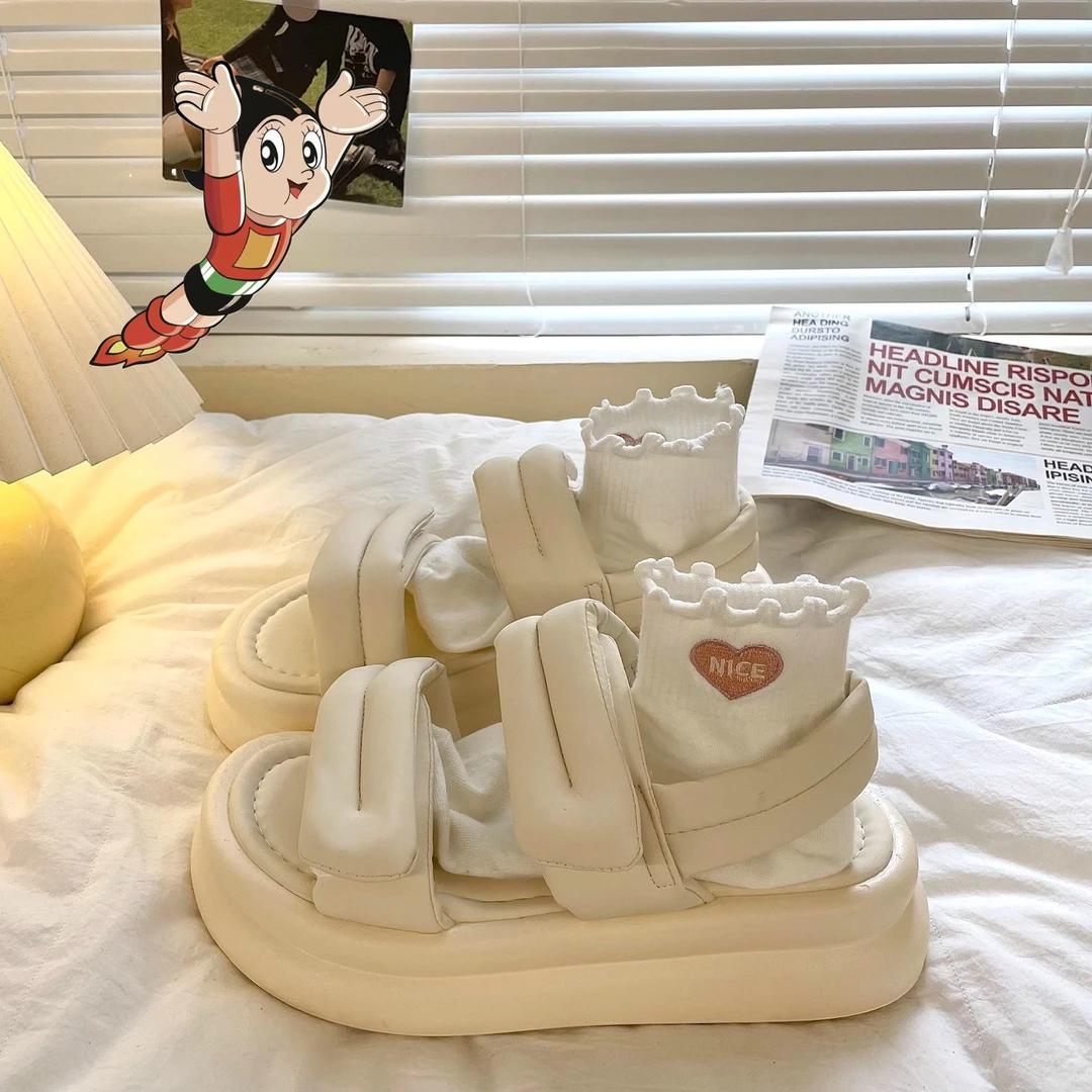 ABC女童凉鞋中大童2025夏季新款踩屎感运动沙滩鞋儿童罗马鞋