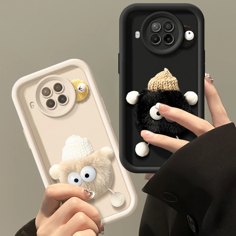 适用红米Note9Pro5G手机壳全包高级防摔创意彩绘个性毛茸茸白煤球