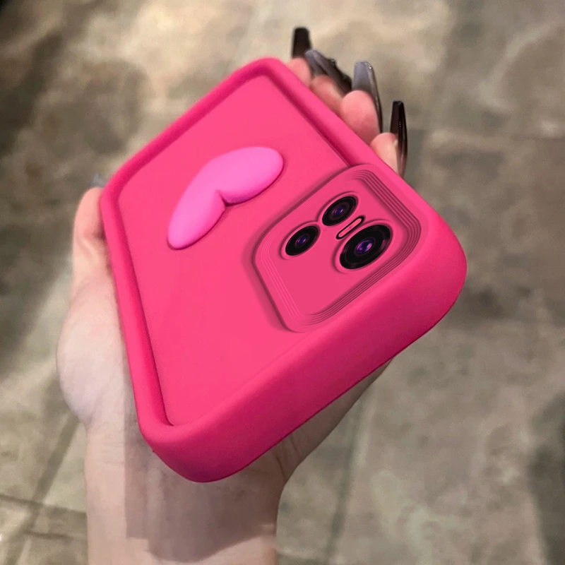 适用vivos10pro手机壳V2121A创意全包彩绘个性女款防摔黑色小爱心