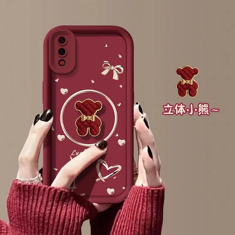 适用vivox23手机壳v1809A防摔高级女款彩绘个性创意全包蝴蝶结圈