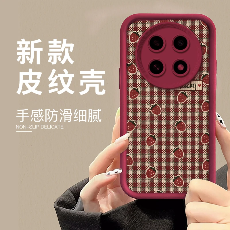 适用oppoa2pro手机壳PJG110个性防摔创意全包女款彩绘女方格草莓