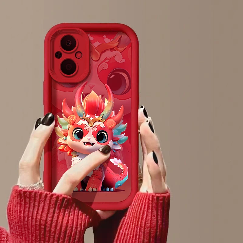 适用oppoa96手机壳PFUM10全包女款彩绘防摔个性创意男呆萌龙宝宝