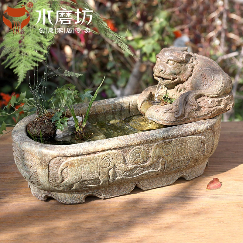 貔貅流水摆件桌面喷泉庭院花园落地鱼池阳台鱼缸客厅招财装饰水景