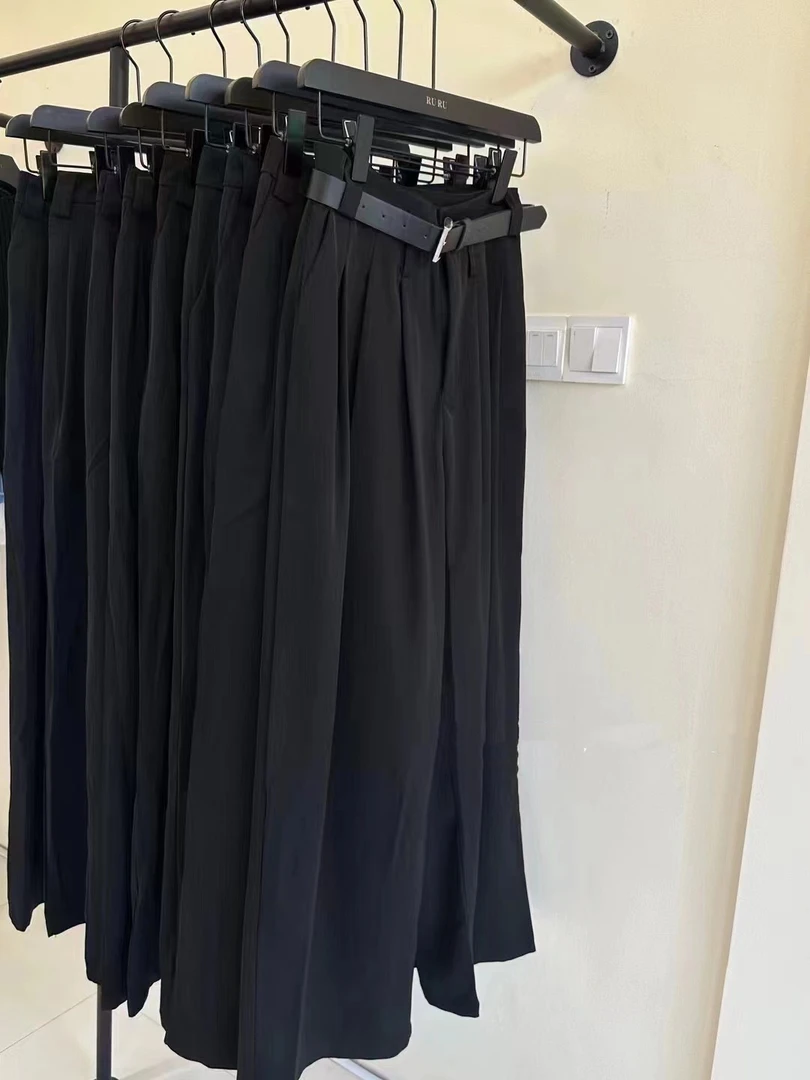 【CCDZ】夏季新款时尚百搭显瘦高腰西装垂感阔腿裤女