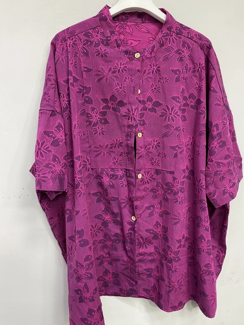 【流浪记言言】P36紫色印花休闲开衫