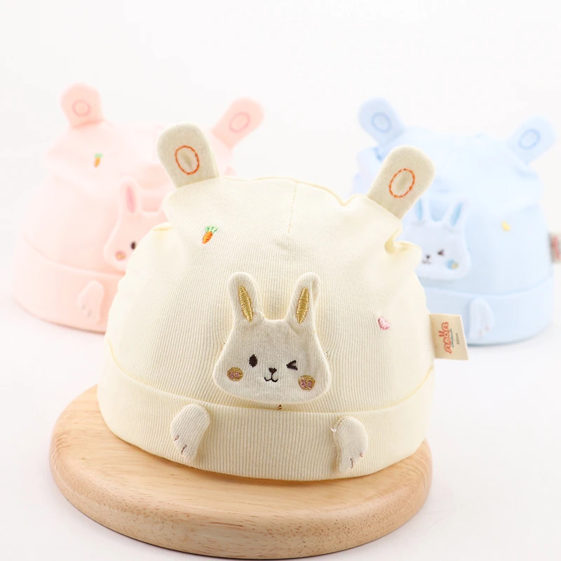 婴儿帽子秋冬款0-3个月婴幼儿男女宝宝帽产房初生新生儿纯棉胎帽