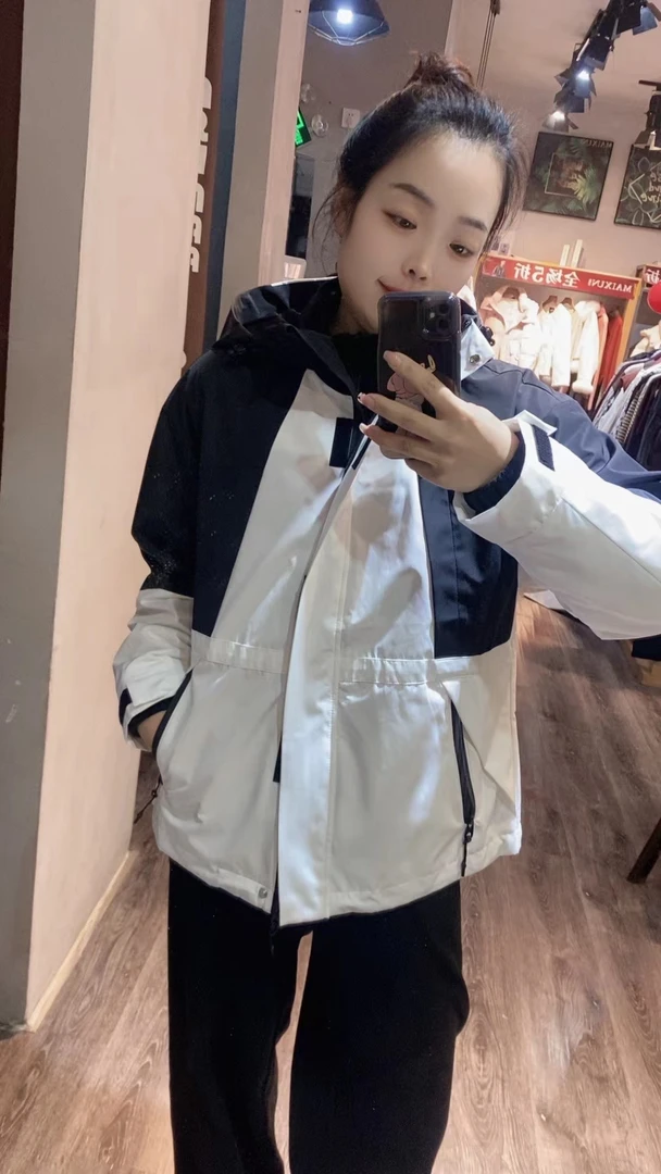 三合一防水拼接户外保暖外套