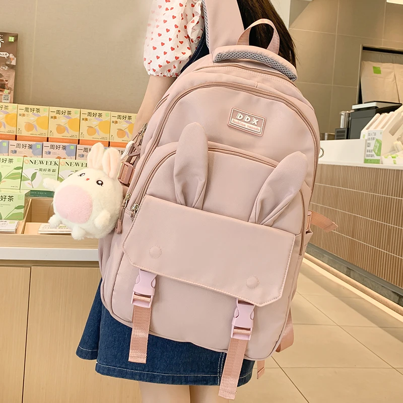 书包女初中生可爱少女新款夏大容量背包三到五六年级小学生双肩包
