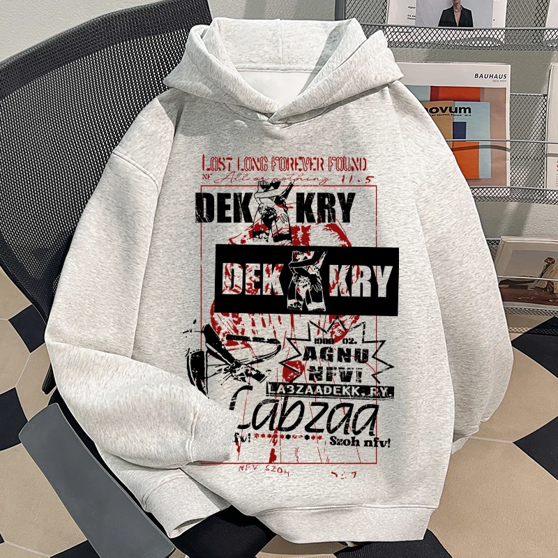 jtrt美式复古潮流春秋季宽松小众设计感白灰色连帽加绒卫衣男女款