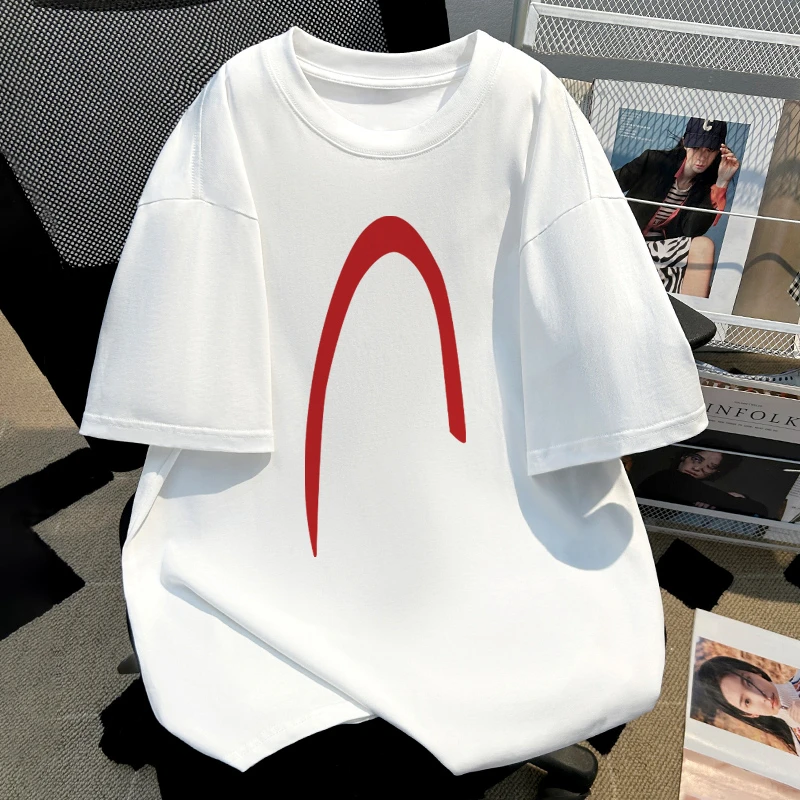 美式高街白色T恤男2024夏季字母印花宽松重磅潮牌纯棉短袖上衣ins