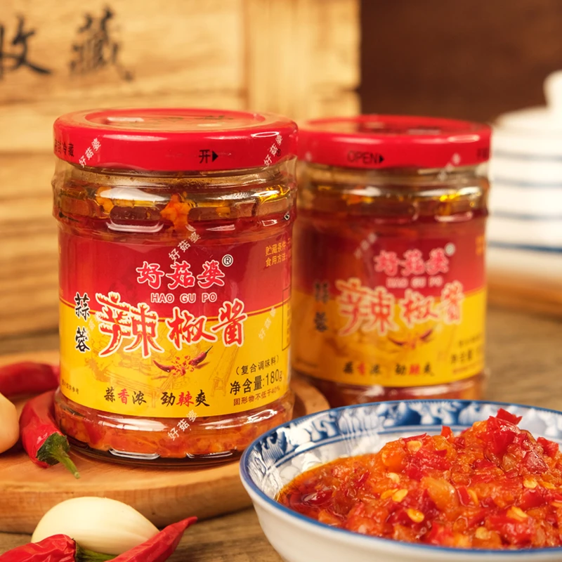 广东猪脚饭同款辣椒酱潮汕辣椒酱牛肉火锅蘸料蒜蓉辣椒酱180g
