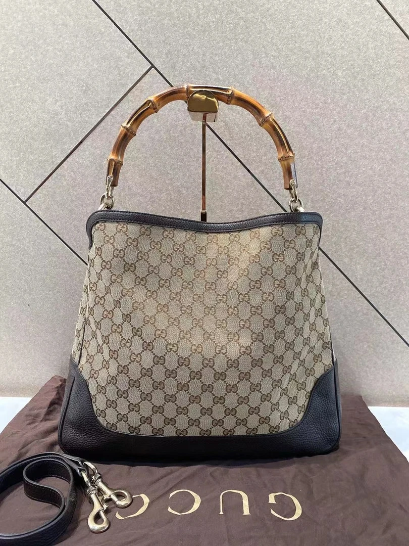 95新 GUCCI/古驰 帝爵奢品/竹节老花托特