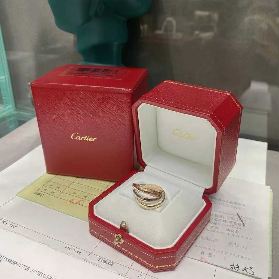 99新 Cartier/卡地亚 帝爵奢品卡地亚三环戒指49码