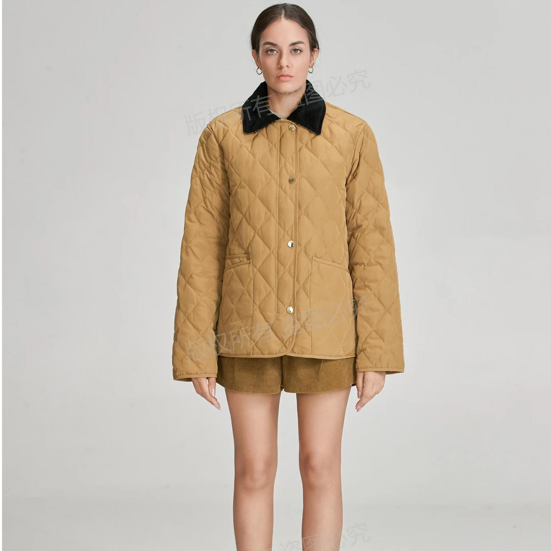 新款时尚立领休闲保暖冬季女款鹅绒服4006