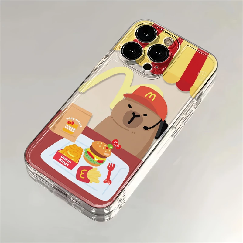 水豚卡皮巴拉前台苹果小米华为iPhone15手机壳14promax太空软壳13