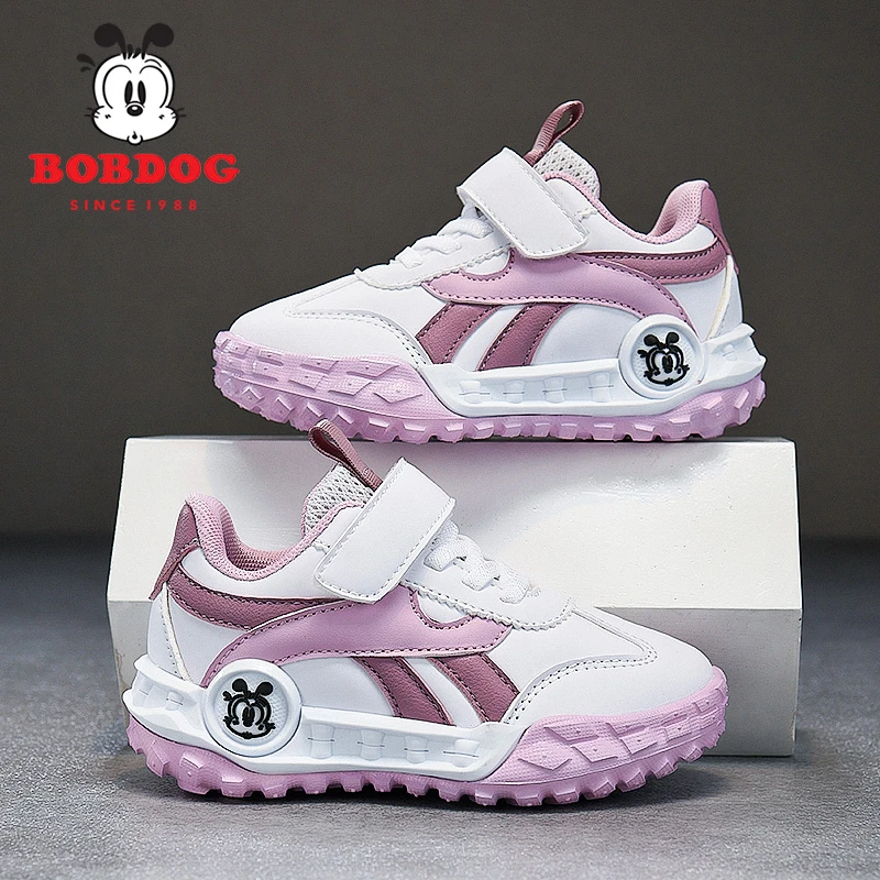 【秋季新品】巴布豆男童鞋皮面软底休闲防滑跑步防水儿童运动鞋5336