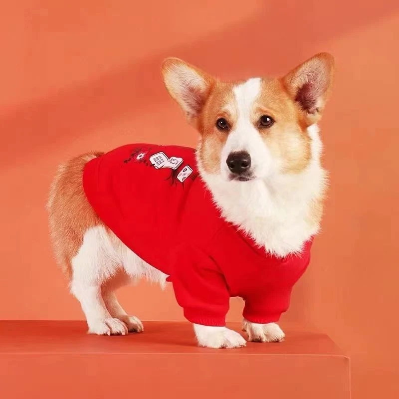 2023新款狗狗秋冬季衣服加绒棉衣泰迪柴犬柯基衣服新年外套拜年服