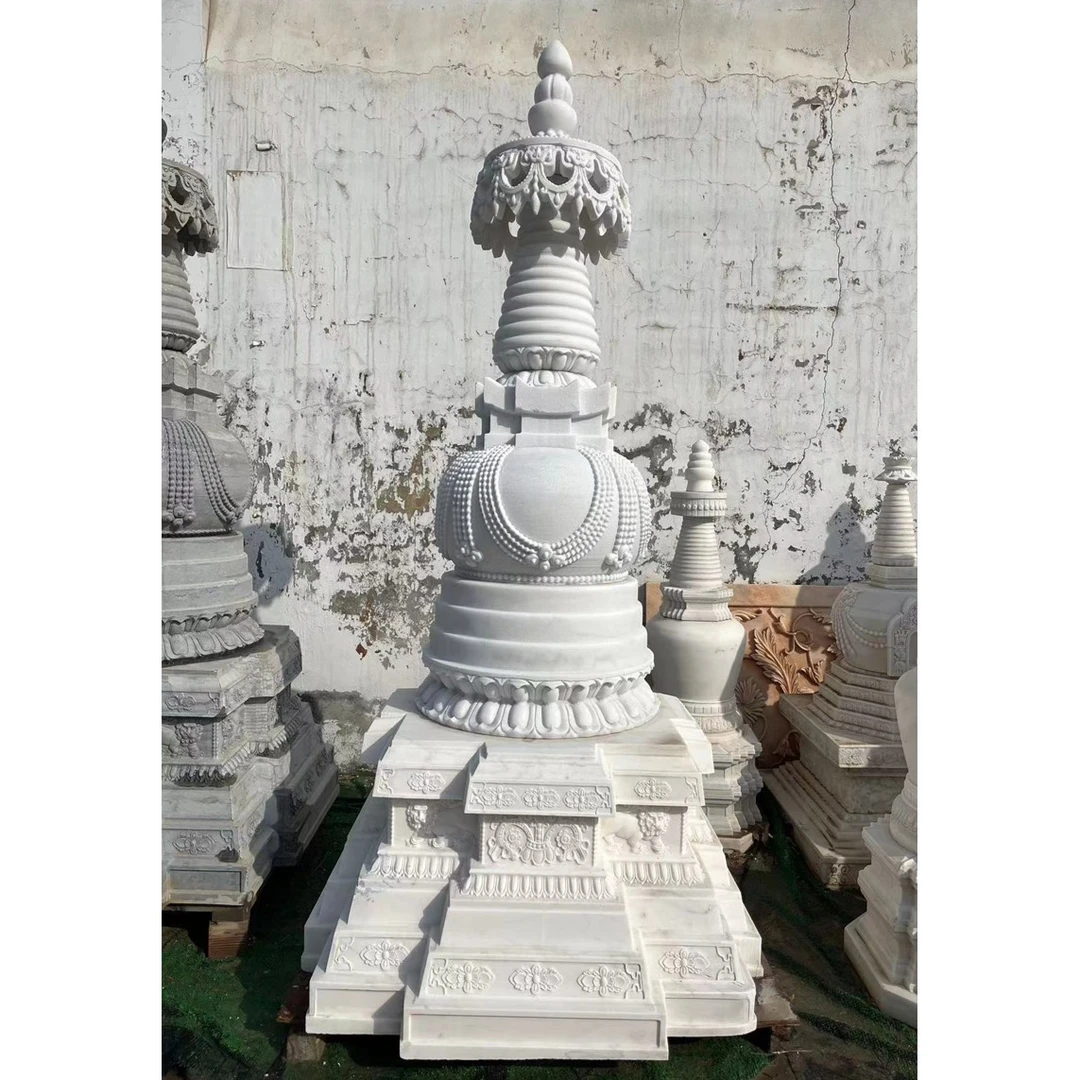 石雕佛塔汉白玉舍利塔八宝塔花岗岩菩提塔寺院大型藏氏石塔加工