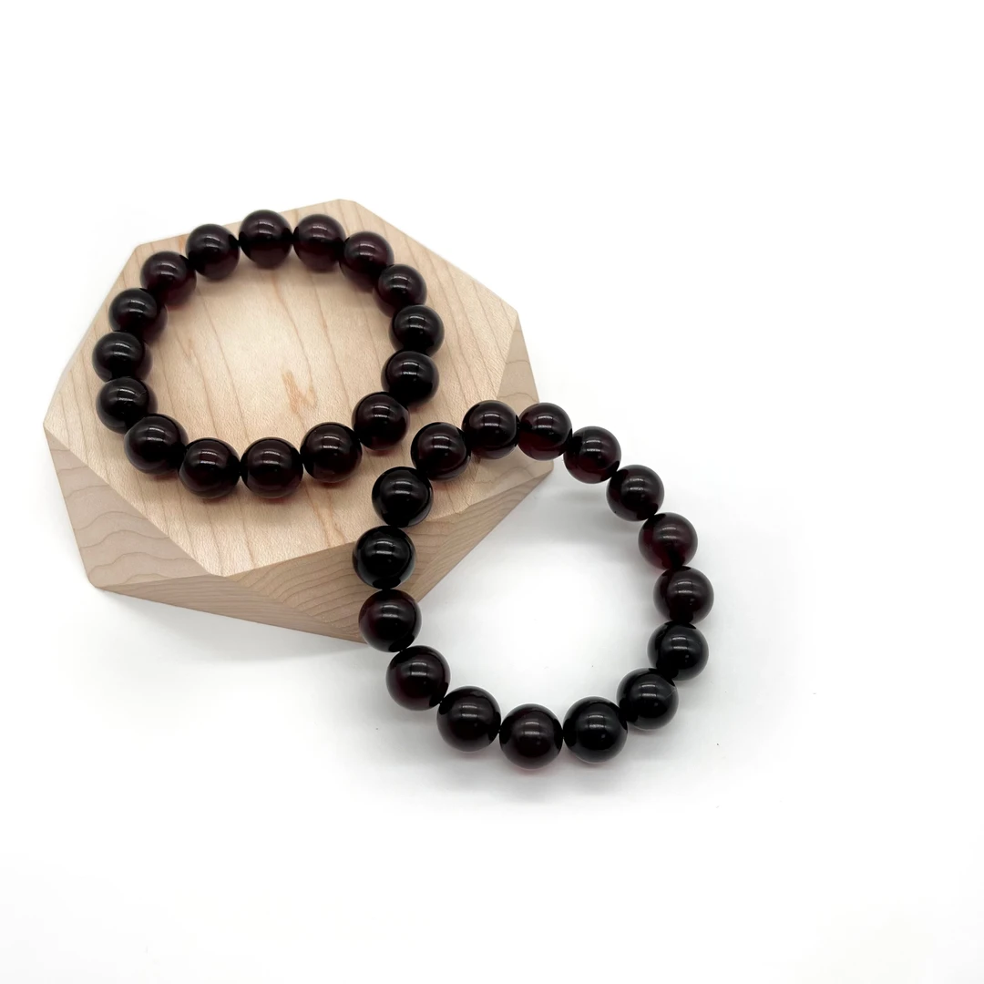 【齐福珠宝】XQ0471/12mm天然琥珀翳珀圆珠手串 （多样性发其一）