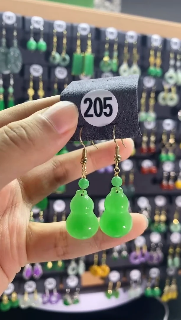 【闪购商品】翡翠耳饰银S925镶嵌205...