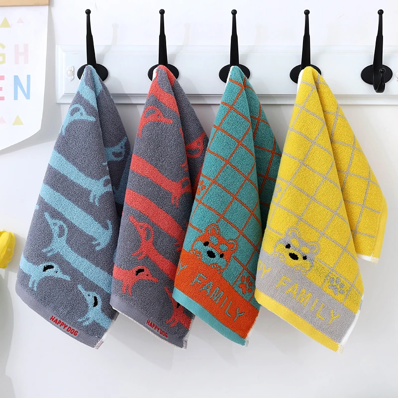 4条】毛巾面巾吸水卡通可爱长方形小学生洗脸巾洗澡毛巾洗脸毛巾