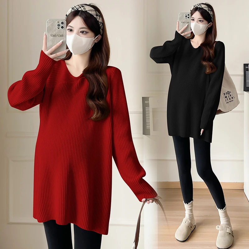 【遮PP的长度】加厚孕妇毛衣秋冬款外穿百搭宽松打底衫哺乳长袖上衣