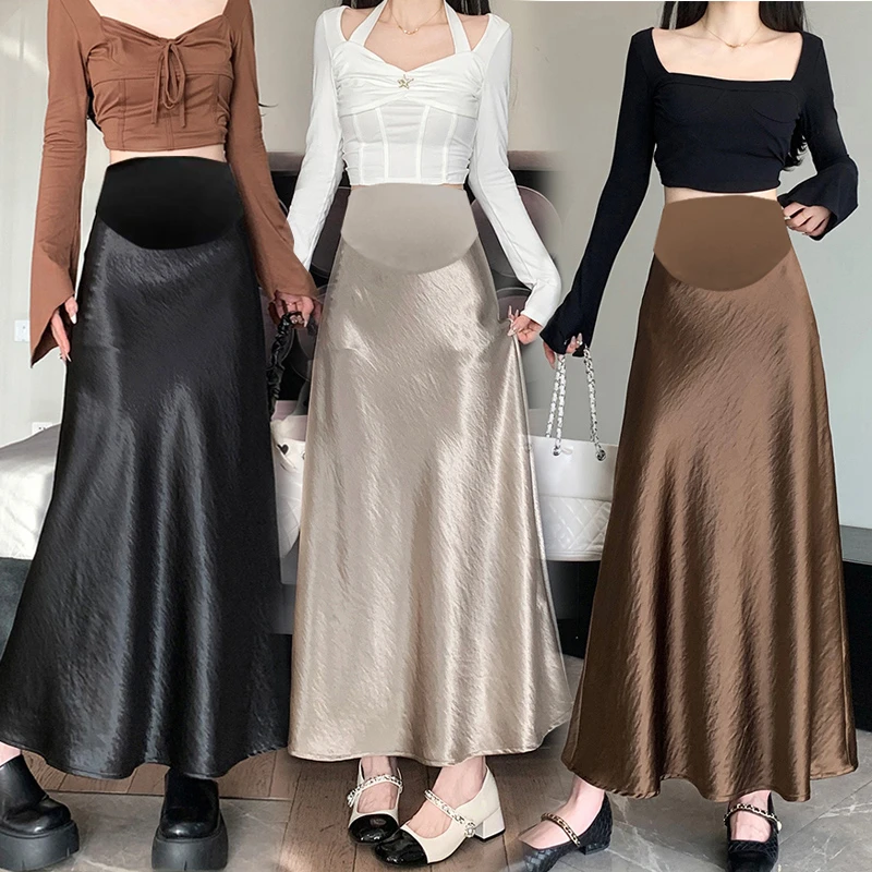 法式高级【加厚缎面】鱼尾裙孕妇半身裙秋冬季厚款气质显瘦a字长裙
