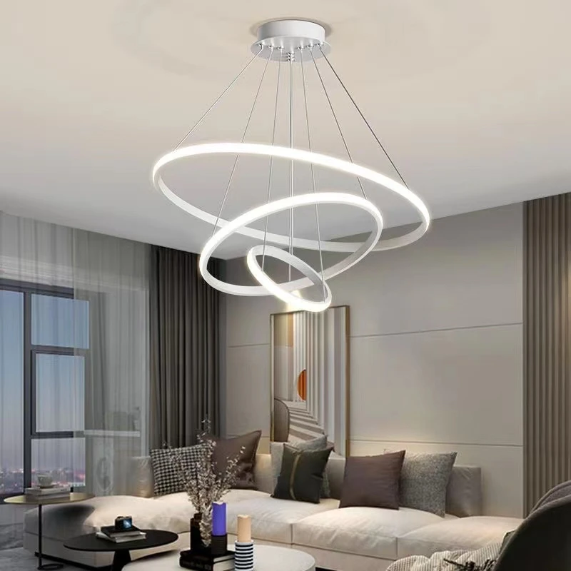 客厅灯餐厅灯吊灯吧台吊灯现代简约轻奢卧室灯圆环形饭厅灯具大气