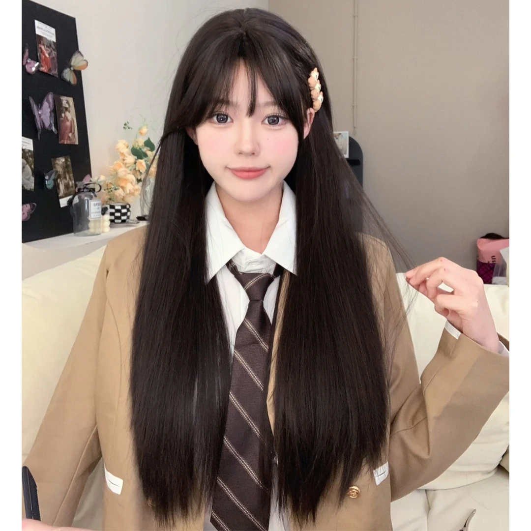 小掌柜假发女网红长直发空气感刘海长发时尚lolita网红全头套