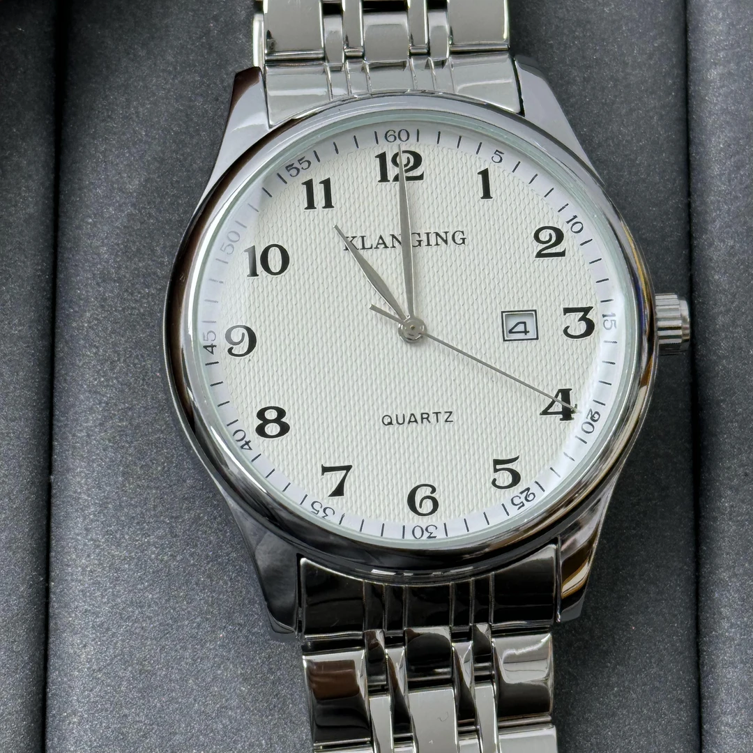 数名匠系列-白色/实心钢带/透底/直播高端简约男士腕手表KL-07-G