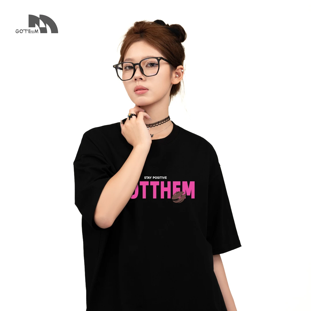 GOT'EM【咖啡豆】出游情侣短袖夏季纯棉字母百搭休闲黑色时尚t恤