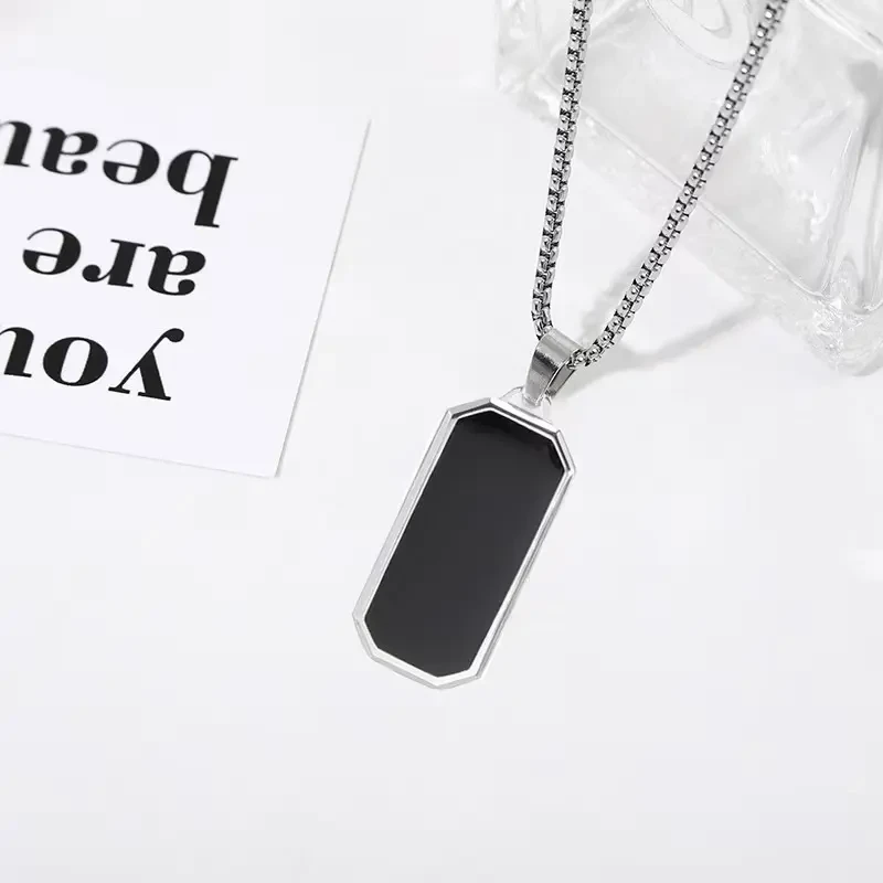 男情侣欧美风爱心/水滴/铃铛复古配饰小众刻字简约坠链