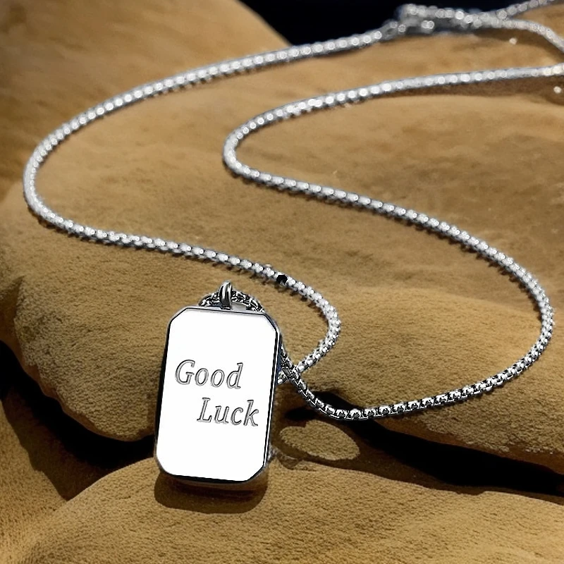 钛钢婚庆饰品 男生简约配饰女生秋冬长款银色