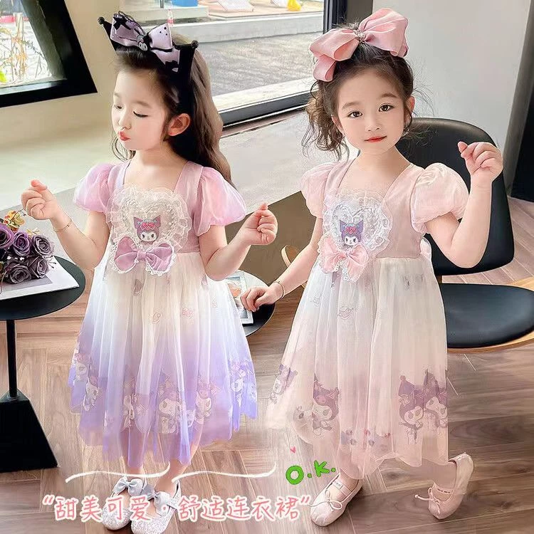 女童小孩库洛米连衣裙夏季裙子新款女孩纱裙洋气儿童宝宝公主裙潮