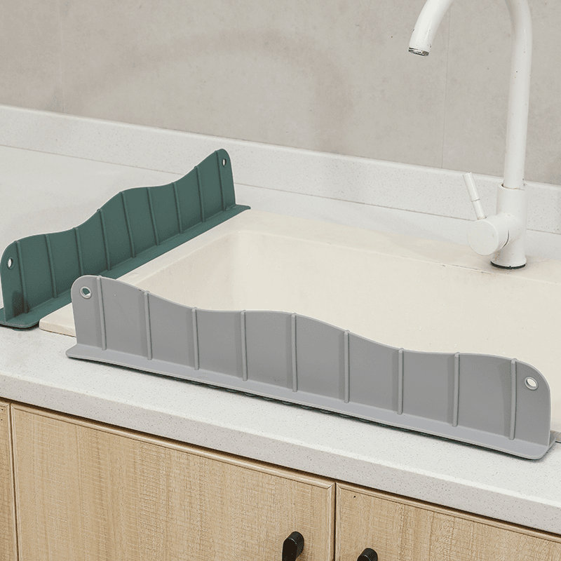 挡水板厨房防溅水池挡板树叶隔板洗手台台面隔水板硅胶水槽免打孔