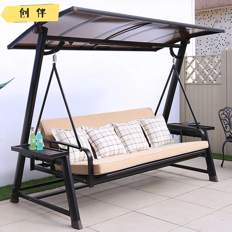 户外秋千摇椅庭院吊椅室外网红别墅院子露天露台铸铝大型秋千吊床