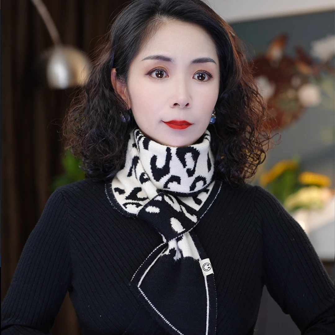 2024年小围巾秋冬季 韩版百搭加厚保暖装饰针织围脖（130*13cm)
