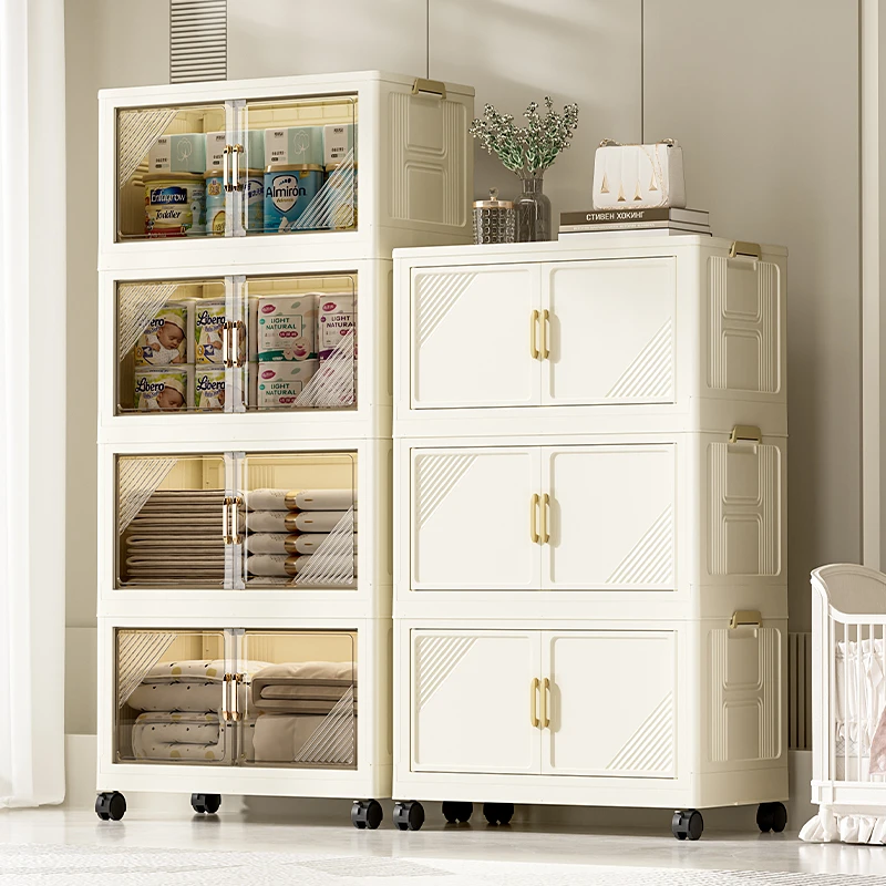 安家日记【70面宽】折叠收纳柜置物柜免安装零食柜儿童玩具