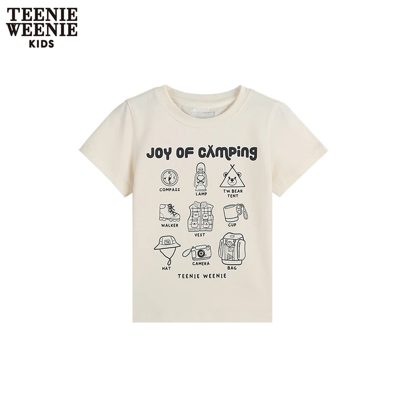 亲子装-TeenieWeenie Kids小熊童装男女夏季印花T恤TKRA236492P