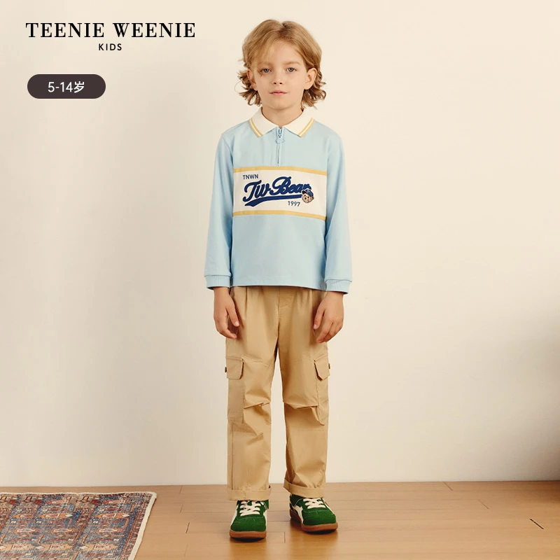 TeenieWeenie Kids小熊童装秋翻领休闲学院风POLO衫儿童长袖儿童