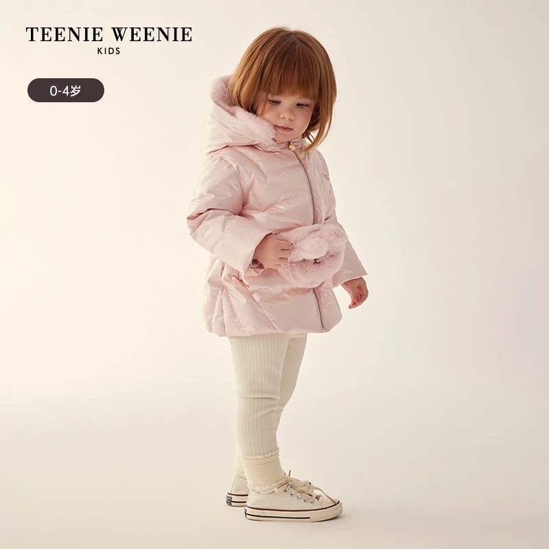 TeenieWeenie Kids小熊童装23秋冬新款女宝宝防风加厚兔子羽绒服