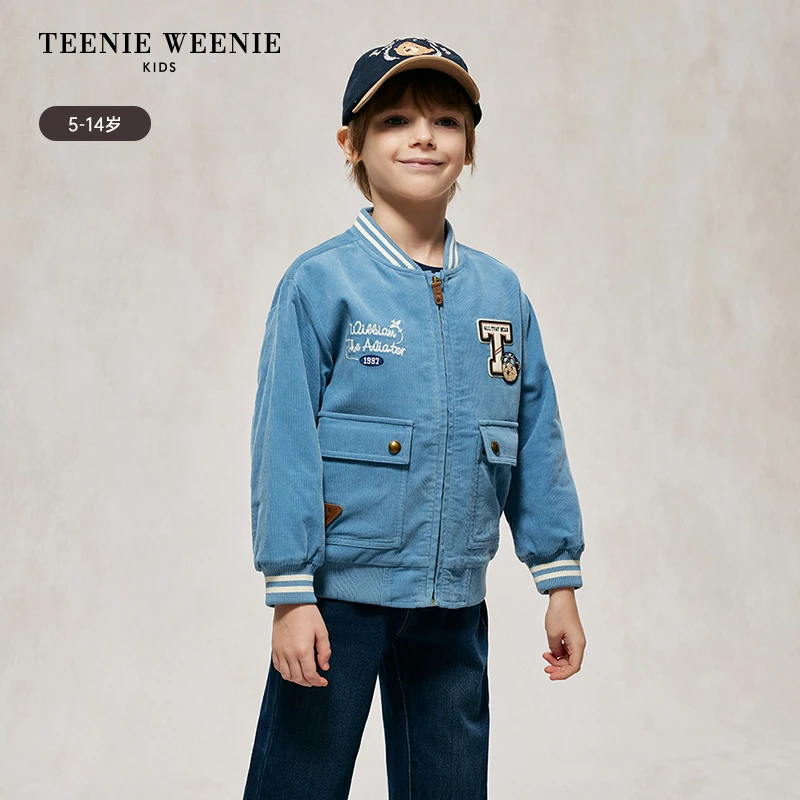 TeenieWeenie Kids小熊童装24秋季休闲刺绣拉链棉服TKJP244901B