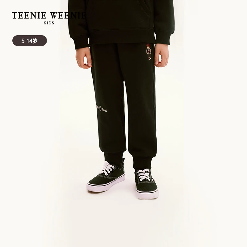 TeenieWeenie Kids小熊童装24束脚加绒运动裤卫裤TKTM245102N