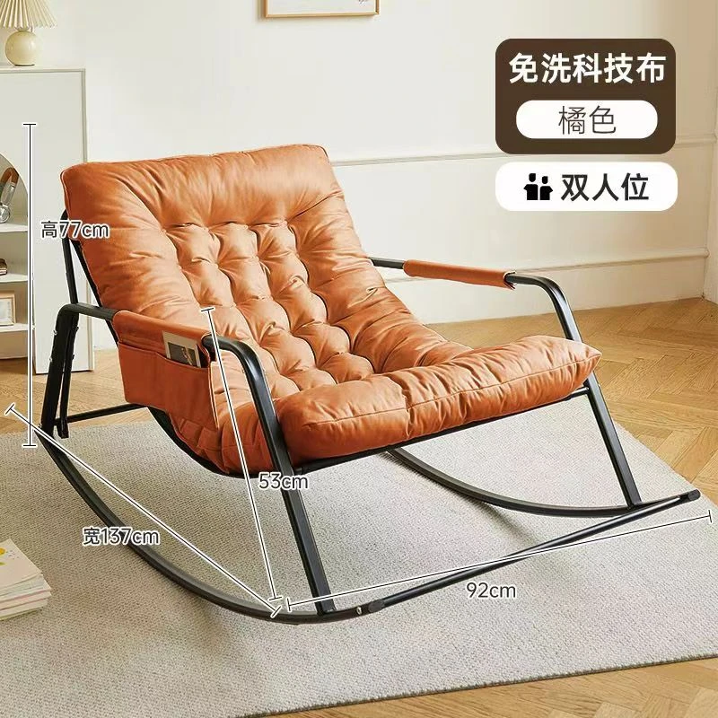 客厅椅轻奢家用休闲大人躺椅网红科技布沙发椅子懒人可睡觉躺椅