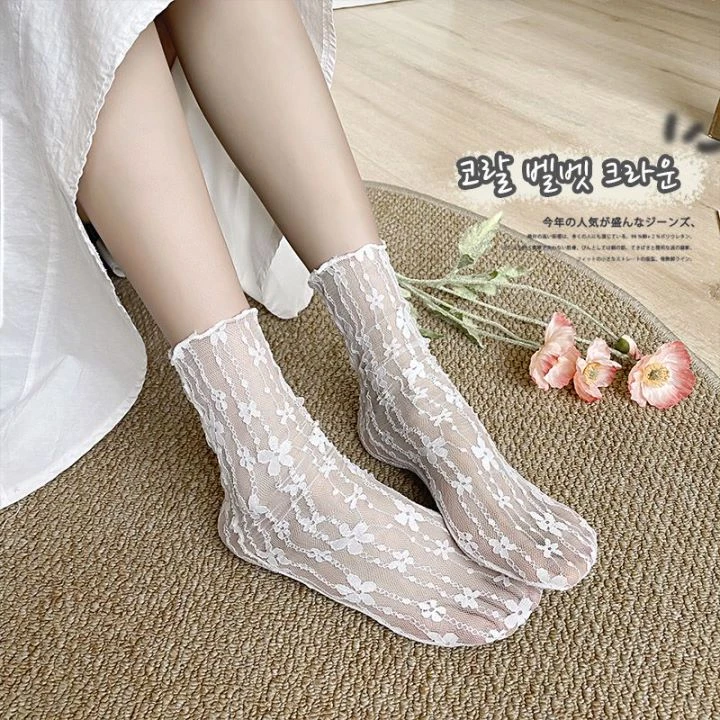 夏季中筒网纱薄款透气袜子女饰品袜少女风