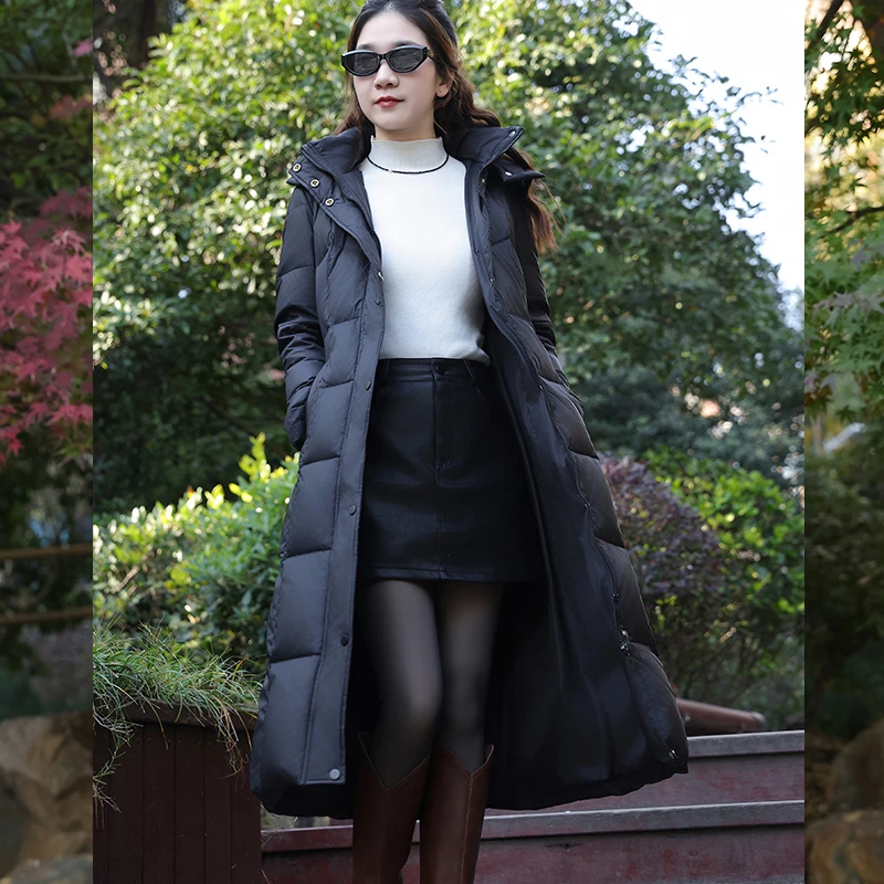 正品鹅绒服女2024新款长款加厚保暖冬季休闲过膝韩版时尚秋冬